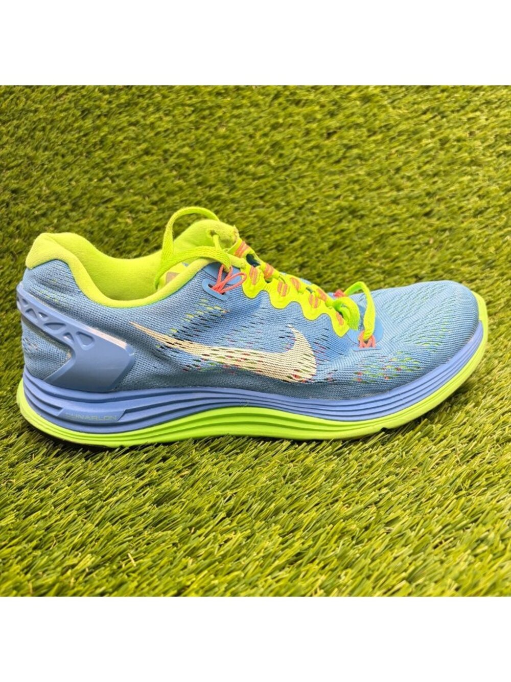 Nike LunarGlide+ 5 Womens Size 8.5 Blue Green Athletic Running Shoes Sneakers